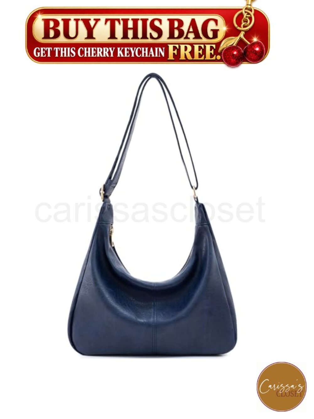 ✨ Vegan Leather Hobo Bag Foldable Shoulder CrossBody Purse